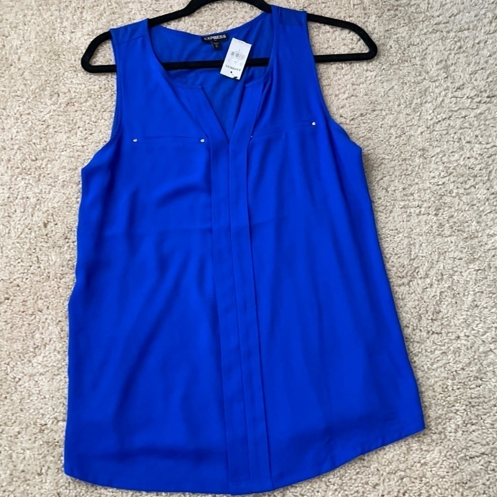 NWT mixed fabric bright blue 💙 tank express szS
